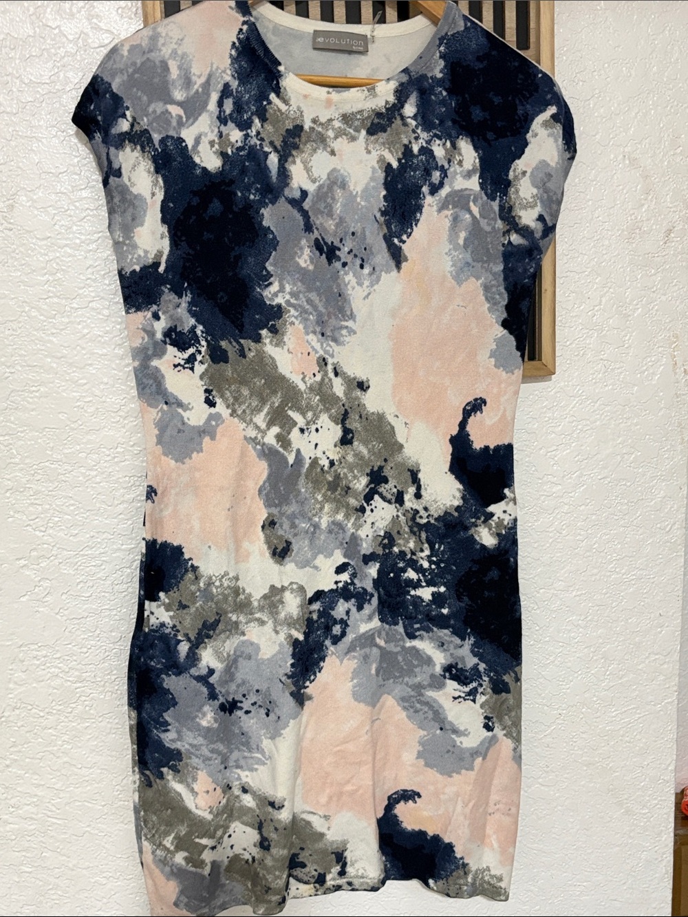Revolution Pink & Navy Abstract Print Mini Dress